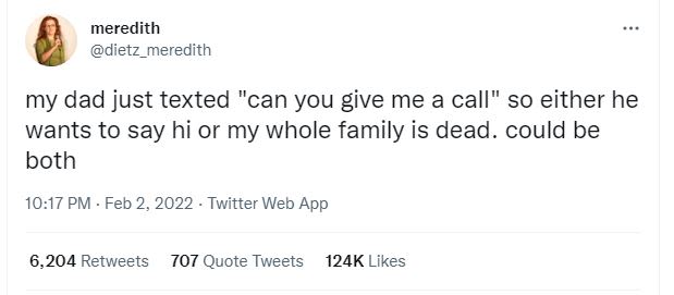 meredith dietz_meredith my dad just texted can you give me a call so either he w