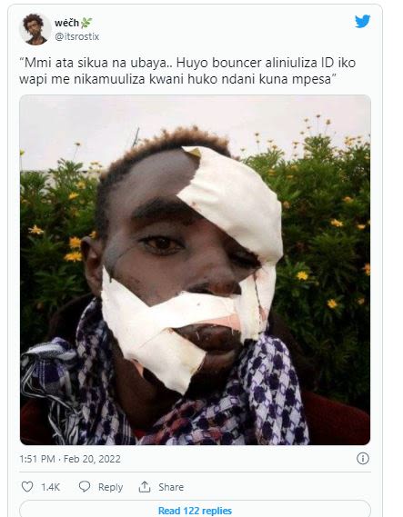 wéch itsrostix Mmi ata sikua na ubaya. Huyo bouncer aliniuliza ID iko wapi me ni