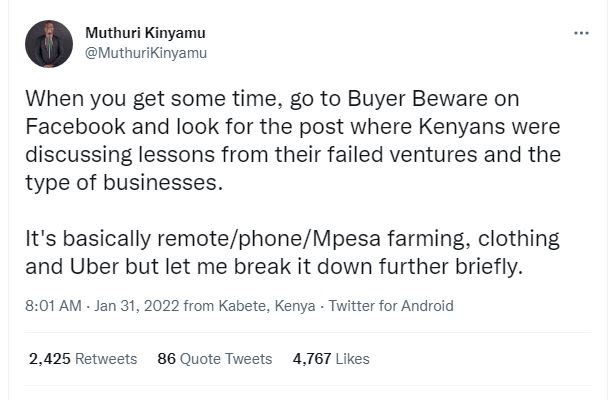Muthuri Kinyamu MuthuriKinyamu When you get some time g0 to Buyer Beware on Face