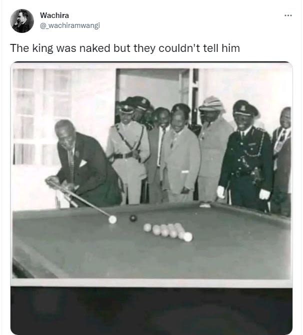 Wachira _wachiramwangi The king was naked but they couldn't tell him