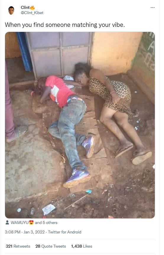 Clint Clint_Kibet When you find someone matching your vibe. WAMUYU and others 3.