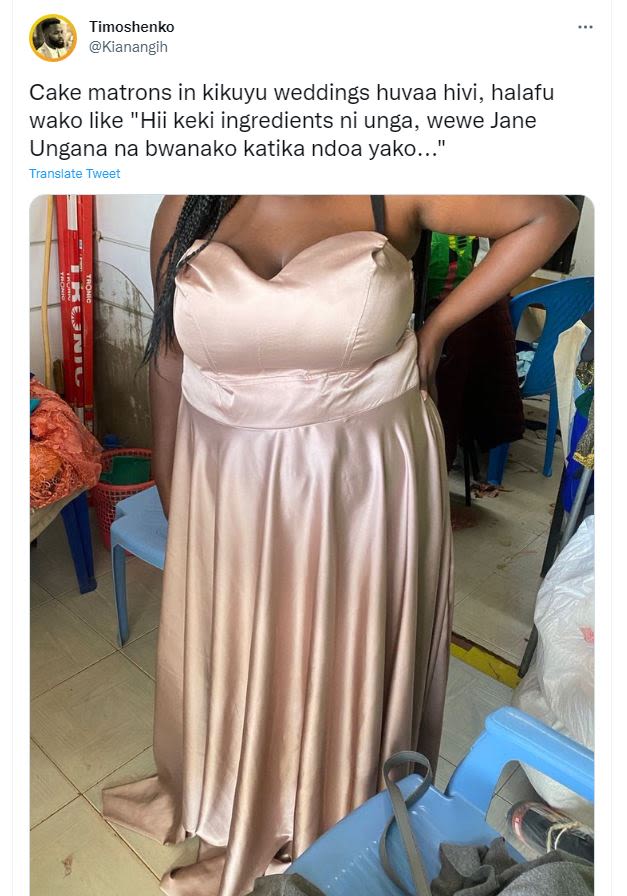 Timoshenko Kianangih Cake matrons in kikuyu weddings huvaa hivi, halafu wako lik