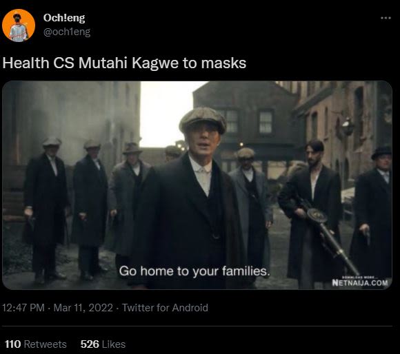 Ochleng ochleng Health CS Mutahi Kagwe to masks Go home to your families _ Naija