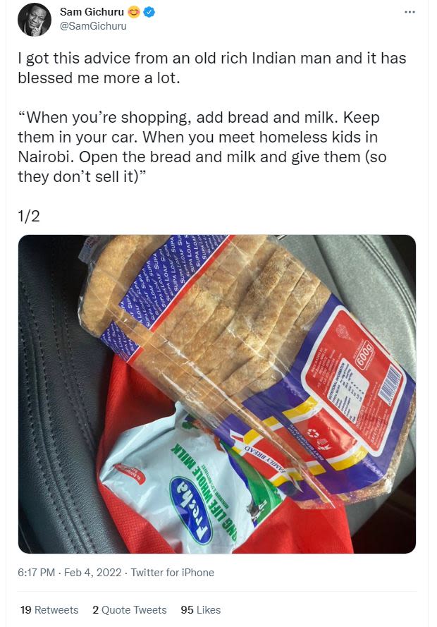 Sam Gichuru SamGichuru got this advice from an old rich Indian man and it has bl