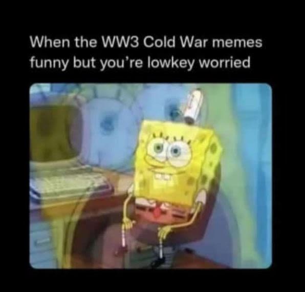 When the WW3 Cold War memes funny but you 're lowkey worried