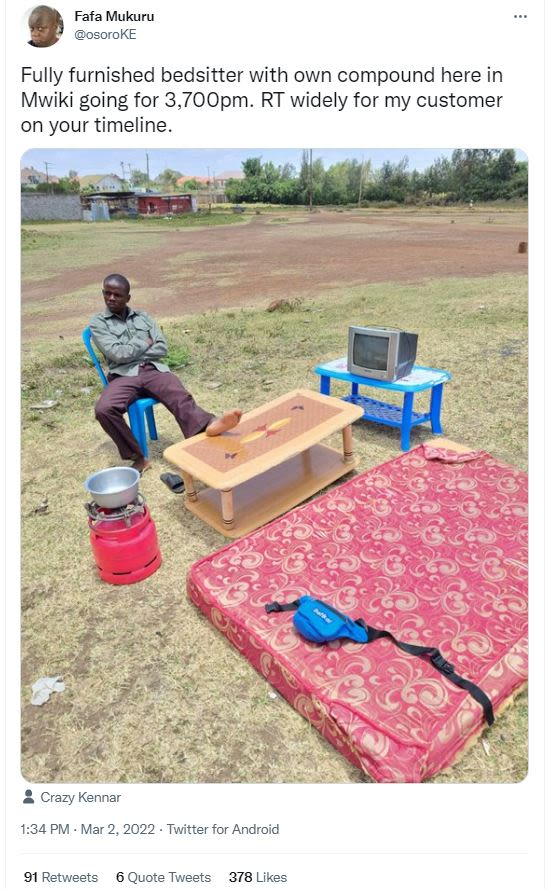 Fafa mukuru osoroke fully furnished bedsitter with own compound here in mwiki go