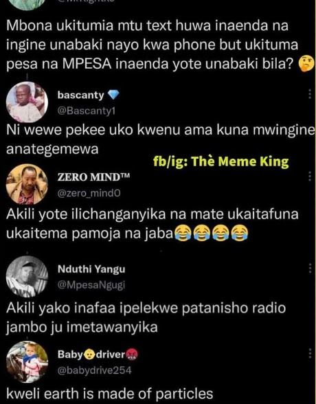 Mbona ukitumia mtu text huwa inaenda na ingine unabaki nayo kwa phone but ukitum