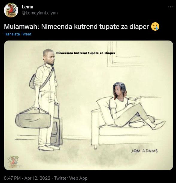 Lema lemayianleiyan mulamwah nimeenda kutrend tupate za diaper translate tweet n