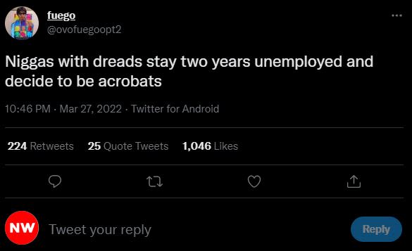 Fuego ovofuegoopt2 niggas with dreads stay two years unemployed and decide to be