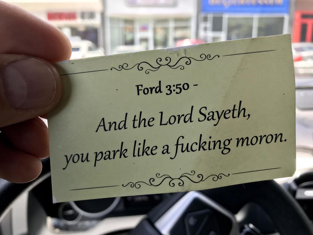 Ford 350 and the lord sayeth you park like a fucking moron