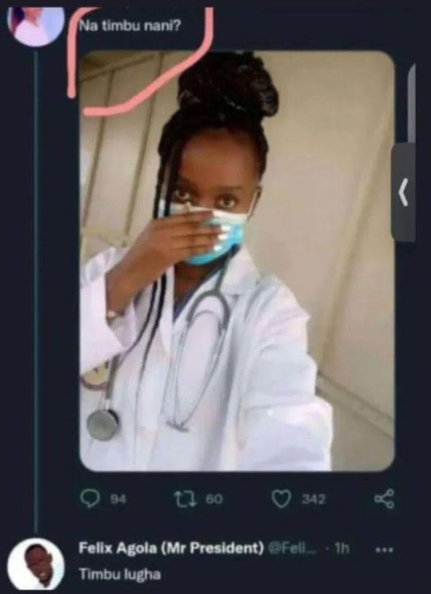 Na dmbu nani? u 60 342 fellz agola mr president fell n timbu lugha