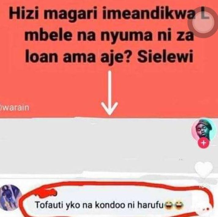 Hizi magari imeandikwa e mbele na nyuma ni za loan ama aje? sielewi warain tofau