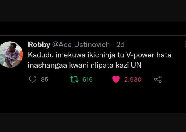 Robby ace_ustinovich 2d kadudu imekuwa ikichinja tu vpower hata inashangaa kwani