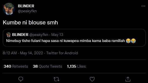 Blinder peakyfkn kumbe ni blouse smh blinder peakyfkn may 13 nimebuy tisho fulan