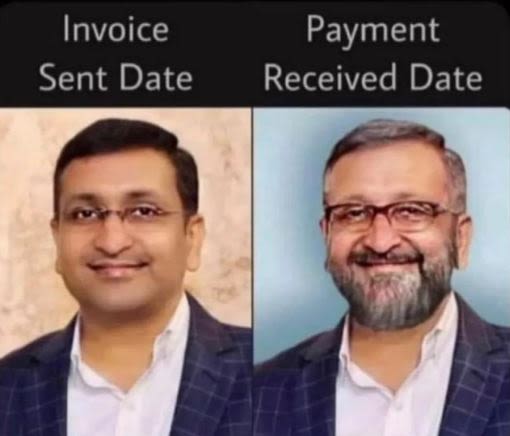 Invoice sent date payment received date