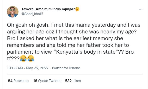 Tawera ama mimi ndio mjinga? shad_khalif oh gosh oh gosh. met this mama yesterda