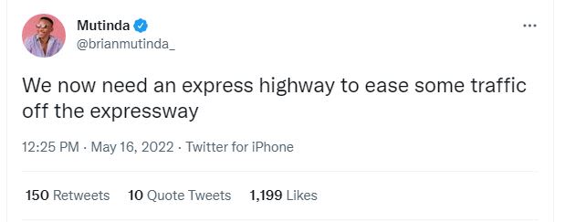 Mutinda brianmutinda we now need an express highway to ease some traffic off the