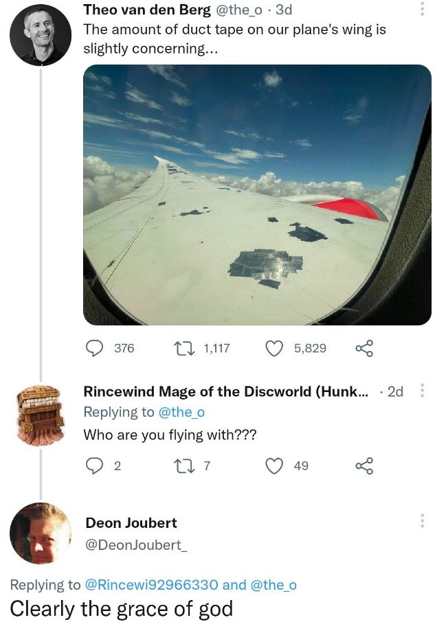 Theo van den berg the_o 3d the amount of duct tape on our plane's wing is slight