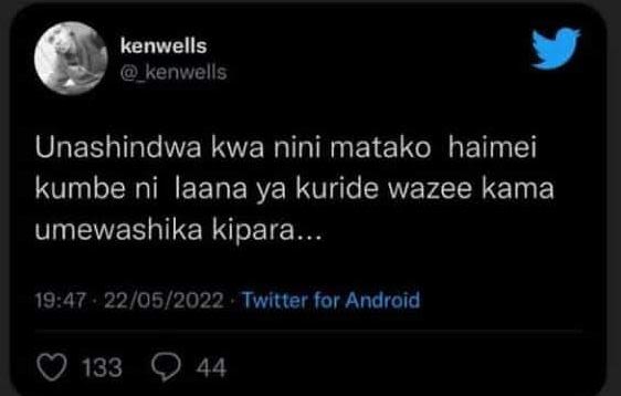 Kenwells kenwells unashindwa kwa nini matako haimei kumbe ni laana ya kuride waz