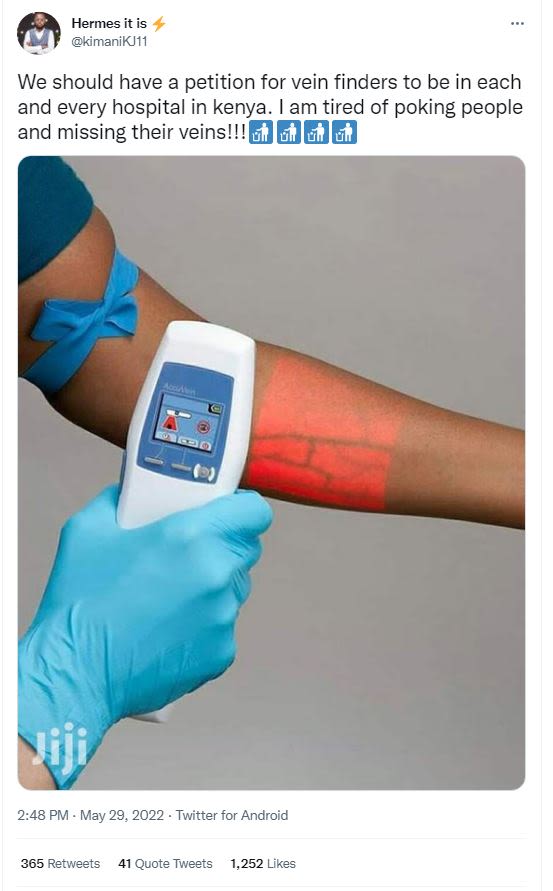 Hermes it is kimanikj11 we should have a petition for vein finders to be in each