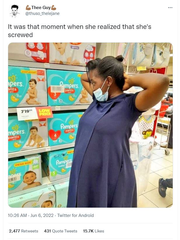 Thee guy thuso_thelejane it was that moment when she realized that she's screwed