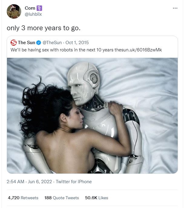 Corn luhblix only 3 more years to g0. the sun thesun oct 1, we'll be having sex