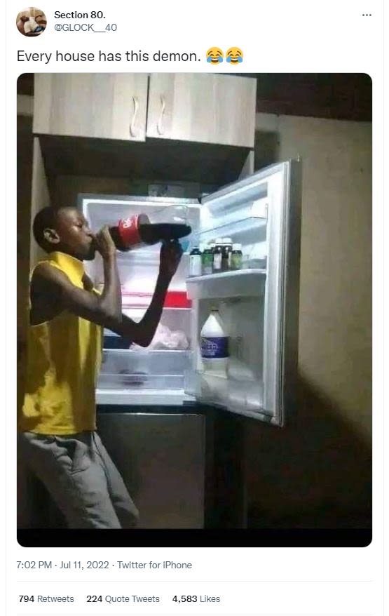 Section 80. glock 40 every house has this demon. 7.02 pm jul 11. twitter for iph