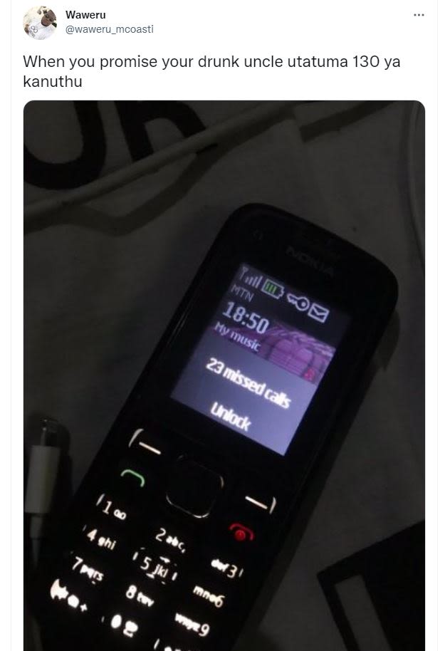 Waweru waweru_mcoasti when you promise your drunk uncle utatuma 130 ya kanuthu 1