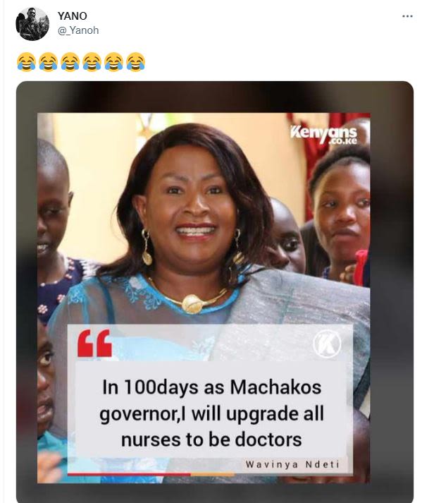 Yano yanoh keny7gong gg in 7oodays as machakos governorl will upgrade all nurses