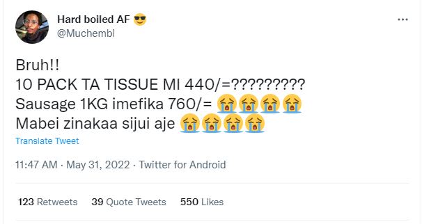 Hard boiled af muchembi bruh!! 10 pack ta tissue mi 440?2???222? sausage ikg ime