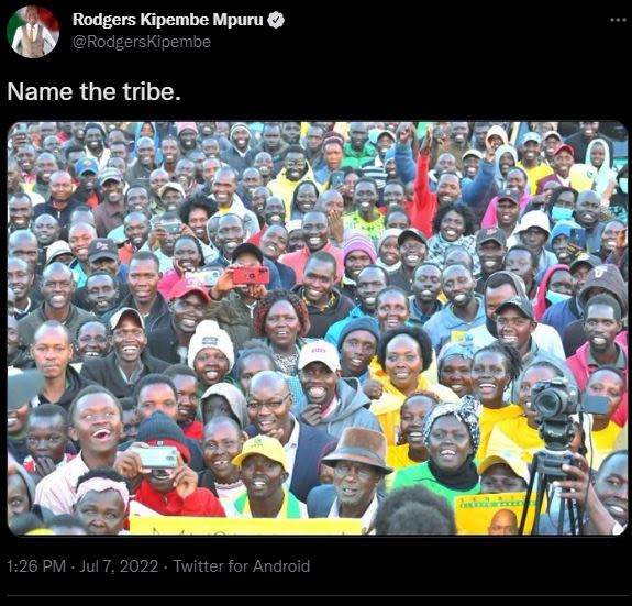 Rodgers kipembe mpuru 0 rodgerskipembe name the tribe. 1.26 pm jul 7, twitter fo