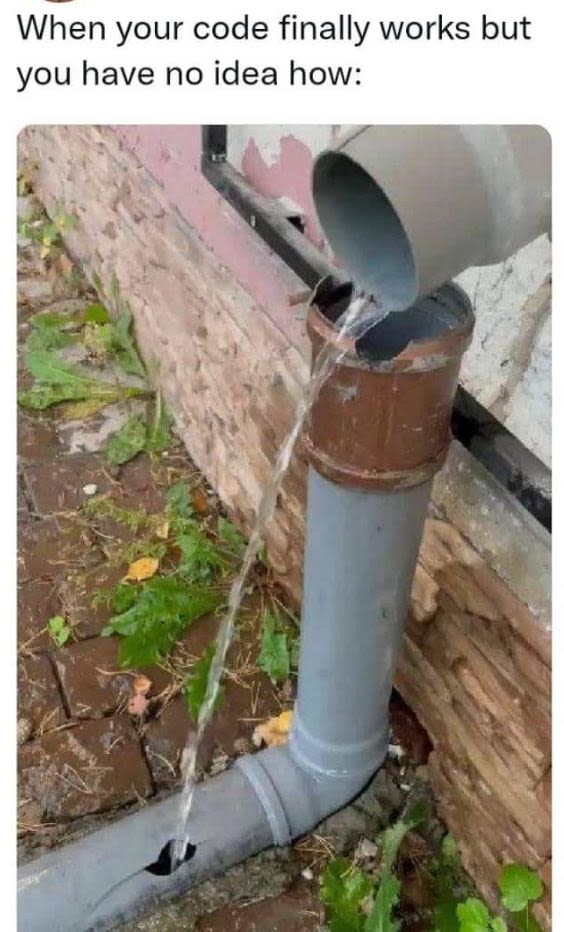 When your code finally works but you have no idea how