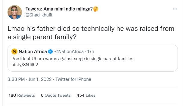 Tawera ama mimi ndio mjinga? shad_khalif lmao his father died so technically he