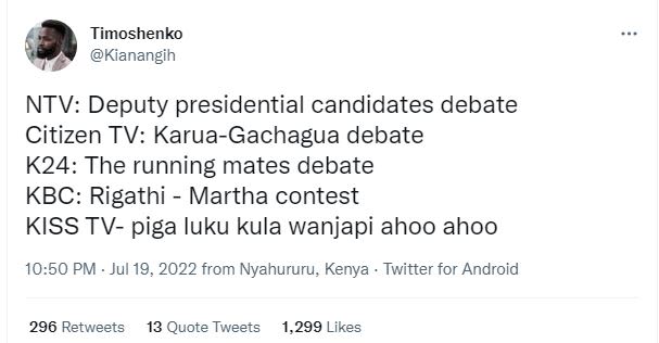 Timoshenko kianangih ntv deputy presidential candidates debate citizen tv karuag