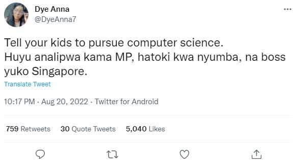 Dye anna dyeanna7 tell your kids to pursue computer science huyu analipwa kama m