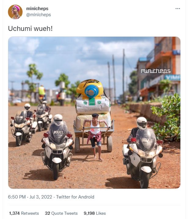 Minicheps minicheps uchumi wueh! mifuchens pouce 650 pm jul 3, twitter for andro