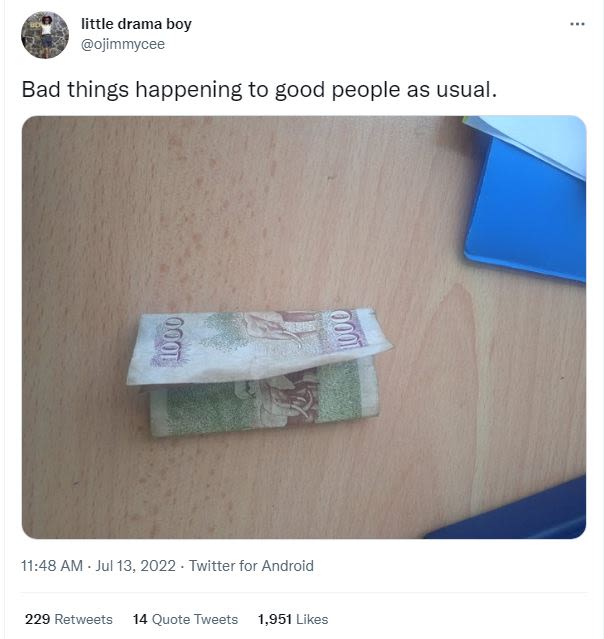 Little drama boy ojimmycee bad things happening to good people as usual. 11.48 a