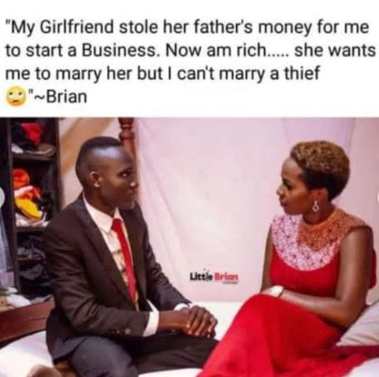 'my girlfriend stole her father's money for me to start a business. now am rich