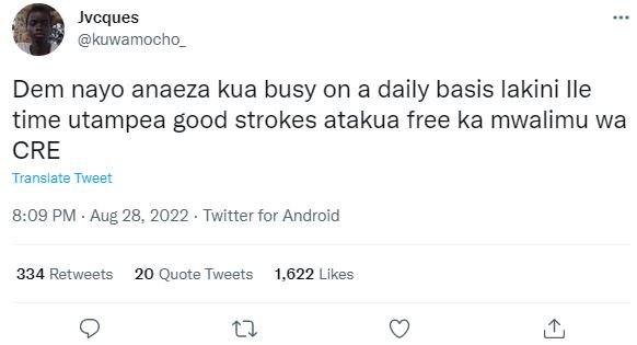 Jvcques kuwamocho dem nayo anaeza kua busy on a daily basis lakini ile time utam