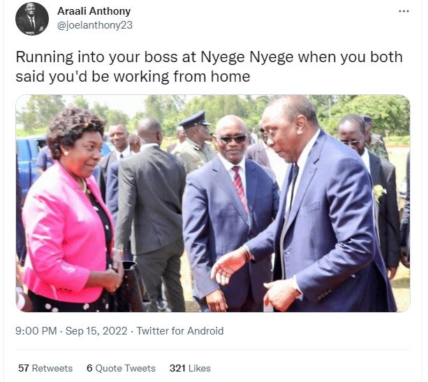 Araali anthony joelanthony23 running into your boss at nyege nyege when you both