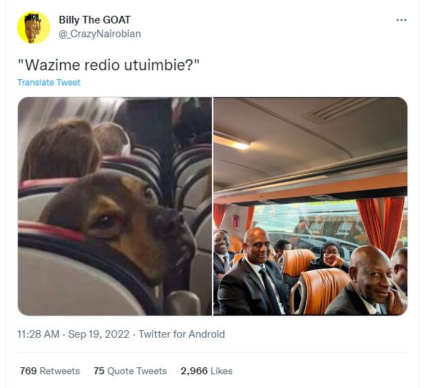 Billy the goat crazynairobian wazime redio utuimbie? translate tweet 11.28 am .