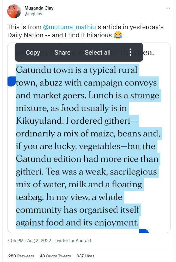 Muganda clay mqhlay this is from mutuma_mathiu's article in yesterday's daily na