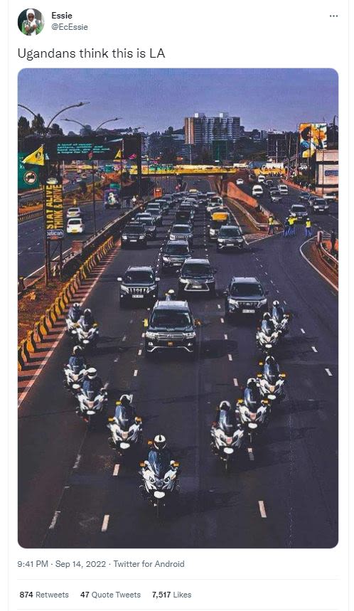 Essie ecessie ugandans think this is la 9.41 pm sep 14, twitter for andrcid 874