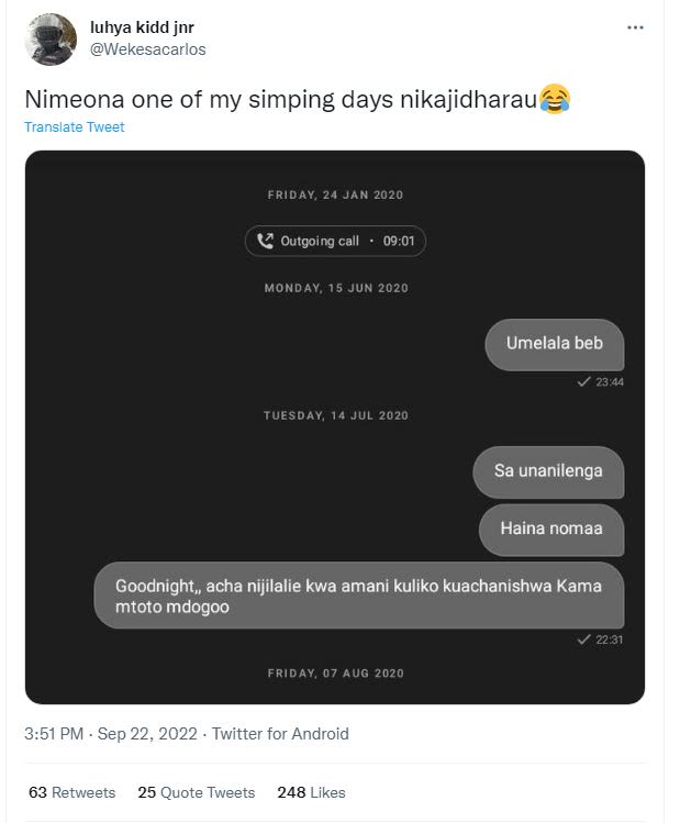 Luhya kidd jnr wekesacarlos nimeona one of my simping days nikajidharau translat