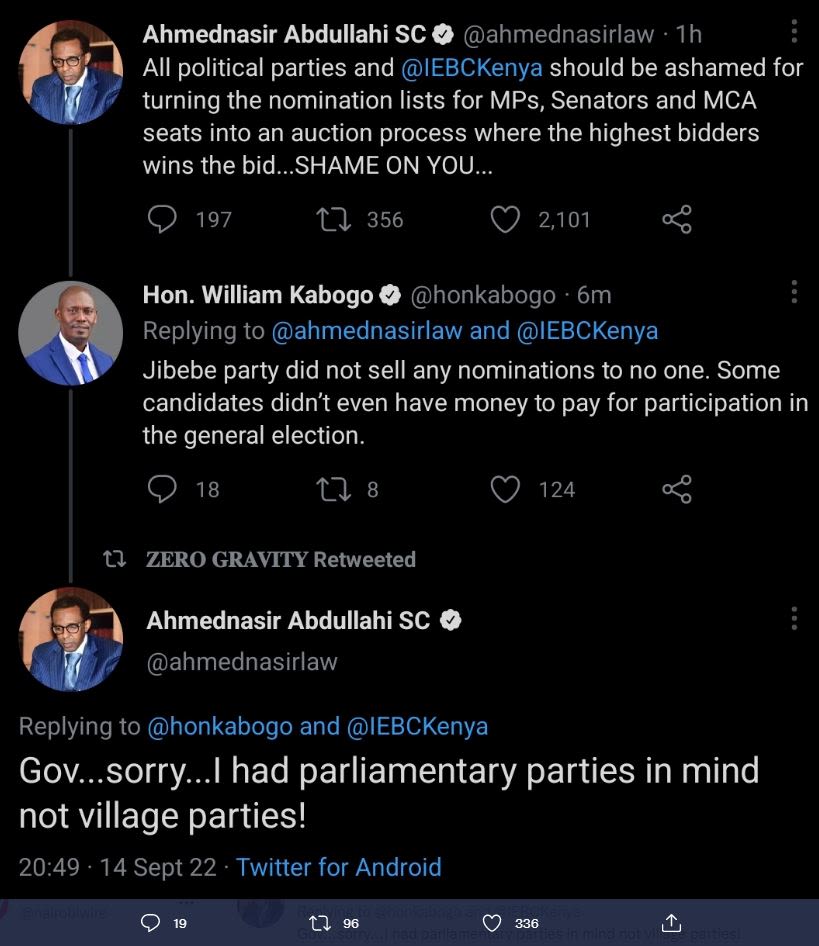 Ahmednasir abdullahi sc ? ahmednasirlaw ih all political parties and iebckenya s