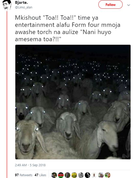 Bjarte_ umo_alan follow mkishout toal! toall time ya entertainment alafu form fo