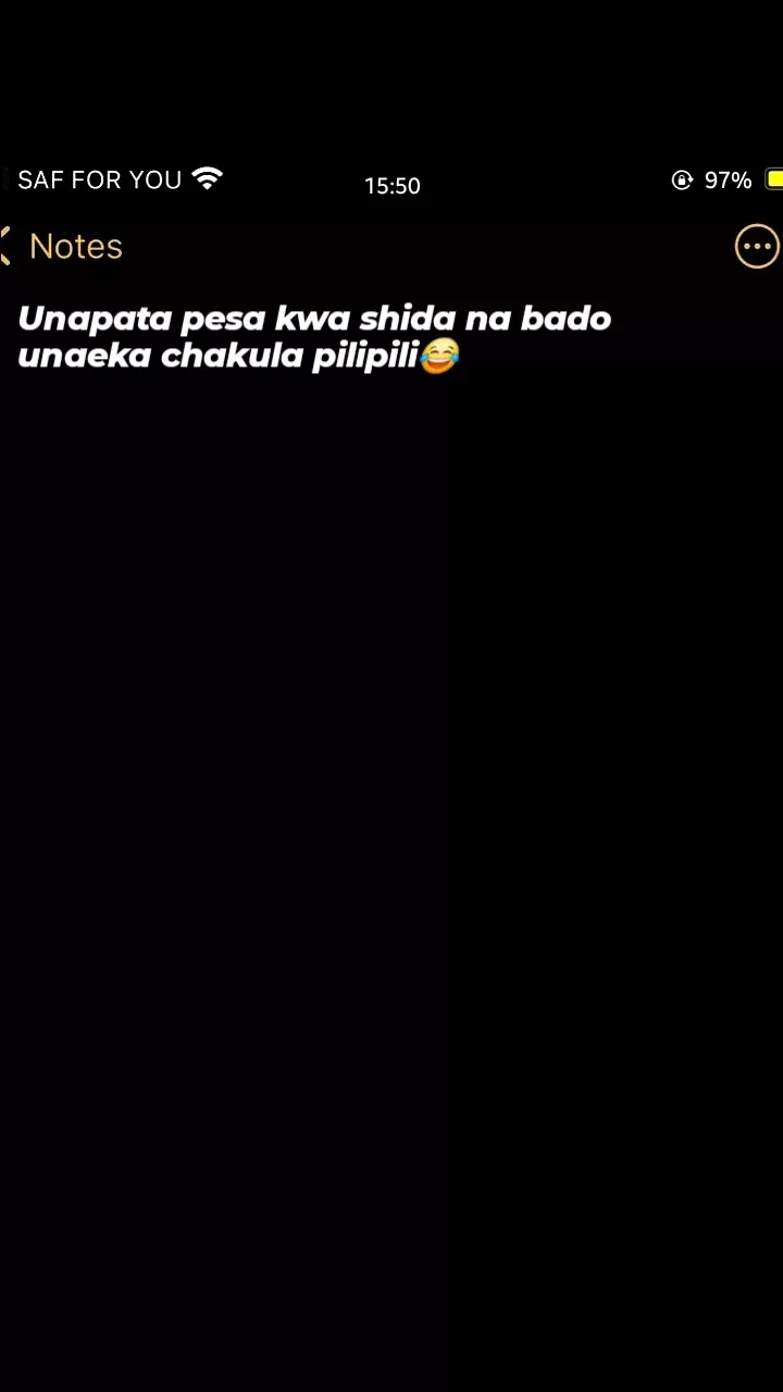 Saf for you 15.50 97 notes unapata pesa kwa shida na bado unaeka chakula pilipil