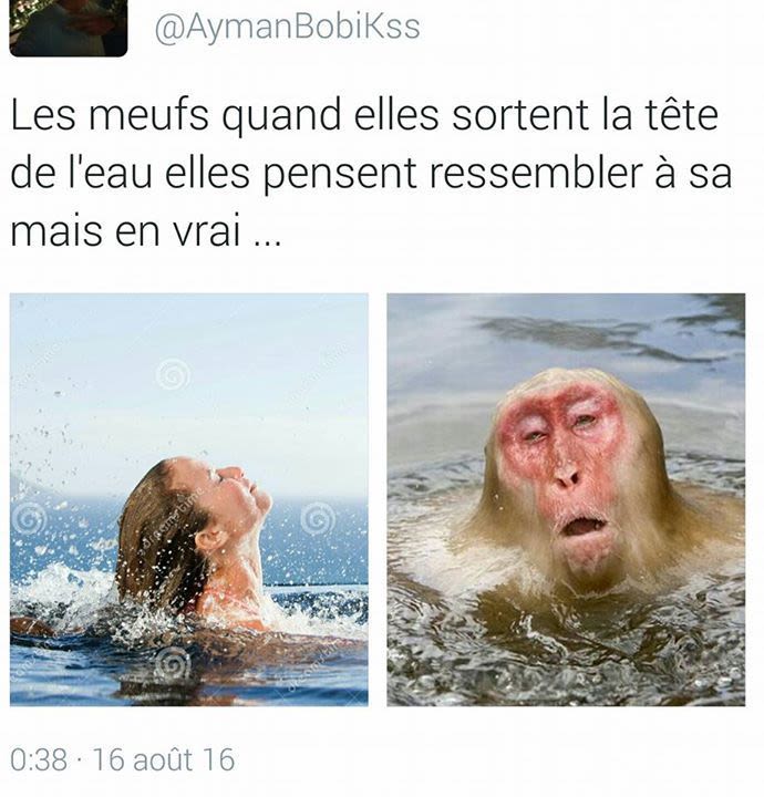 Aymanbobikss les meufs quand elles sortent la tôte de l'eau elles pensent ressem