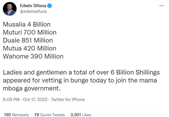 Edwin sifuna edwinsifuna musalia 4 billion muturi 700 million duale 851 million