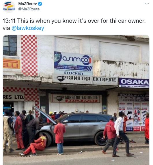 Ma3route oulc ma3route 1311 this is when you know it's over for thi car owner. v